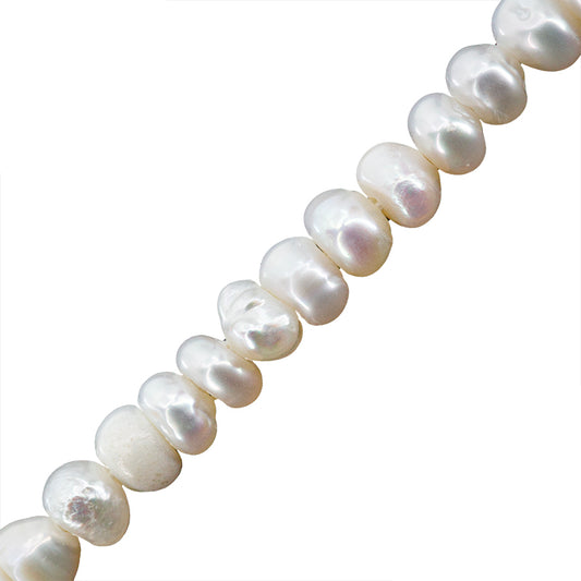 Perla Cultivada Boton 3-4x4-5mm Blanco