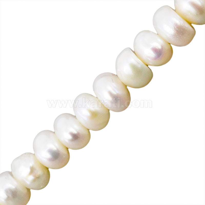 Perla Cultivada Boton 3x4-5mm Blanco