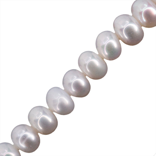 Perla Cultivada Botón 3x4-5mm Blanco