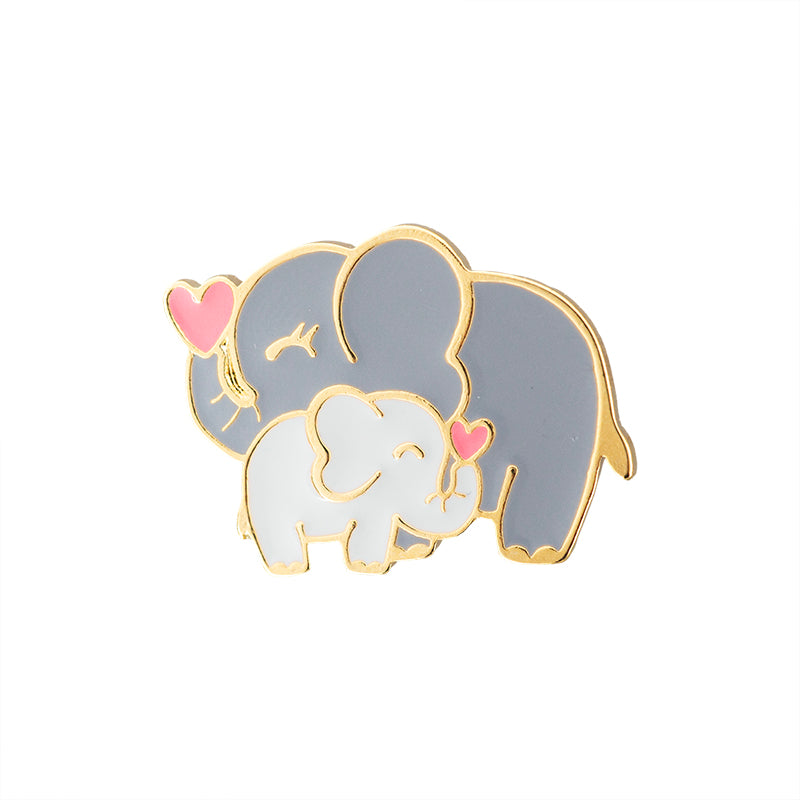 Pin Mamá Elefante con Resina 22x31.5mm Dorado