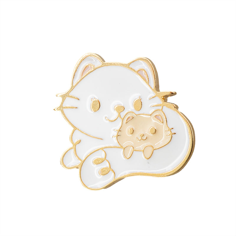 Pin Mamá Gatita con Resina 23.5x19mm Dorado