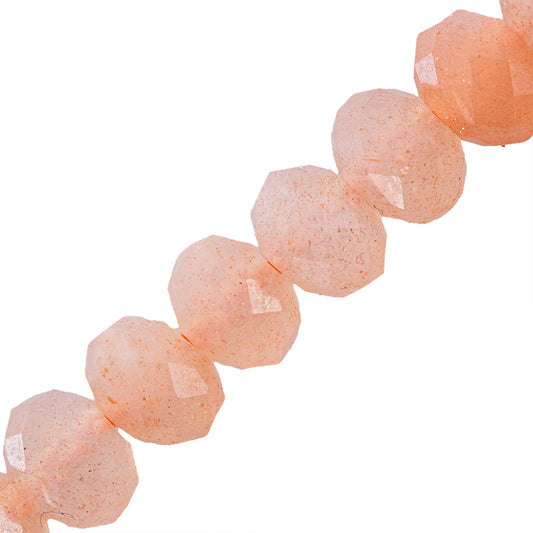 Piedra de Sol Rondela Facetada 3x4.5mm Naranja