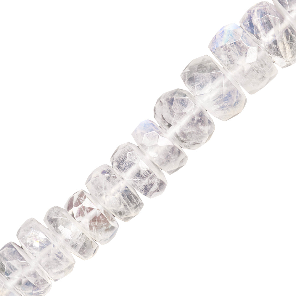 PF Piedra Moonstone Rondela Facetada Disminución 2-4x6-7mm Tornasol