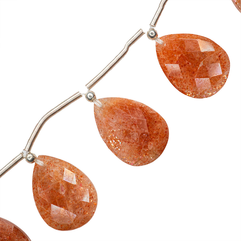 PF Piedra de Sol Gota Facetada Plana 10-13x15-19mm Naranja