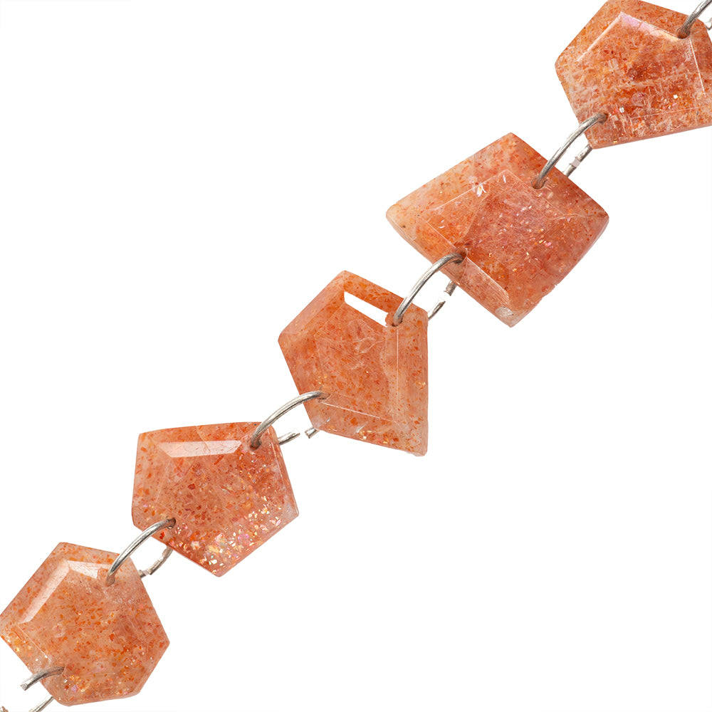PF Piedra de Sol Geométrica Facetada 8-10x9-12mm Naranja