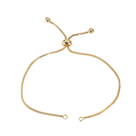 Pulsera Ajustable con Esfera 1.3mm Dorado