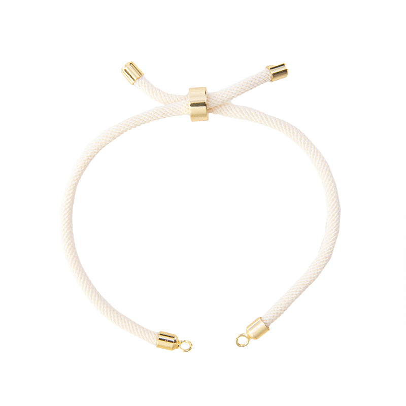 Pulsera Poliester Beige 19cm Dorado