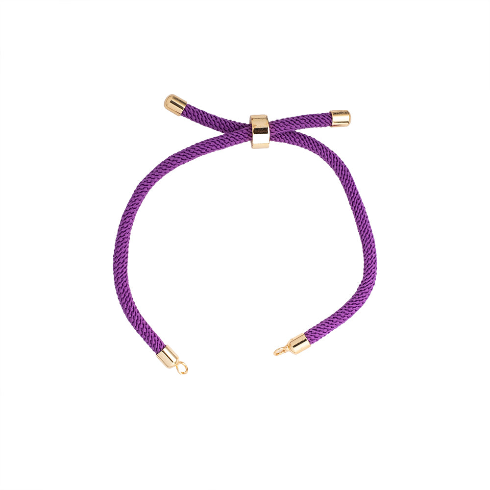 Pulsera Poliéster Morado 19cm Dorado