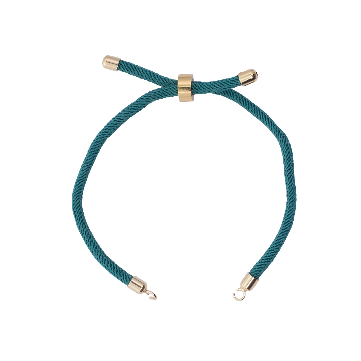 Pulsera Poliéster Turquesa 19cm Dorado