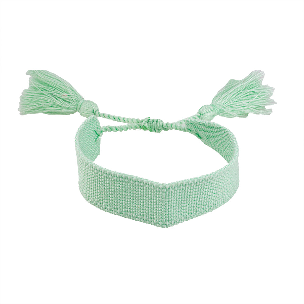 Pulsera Tejida con Motita Verde