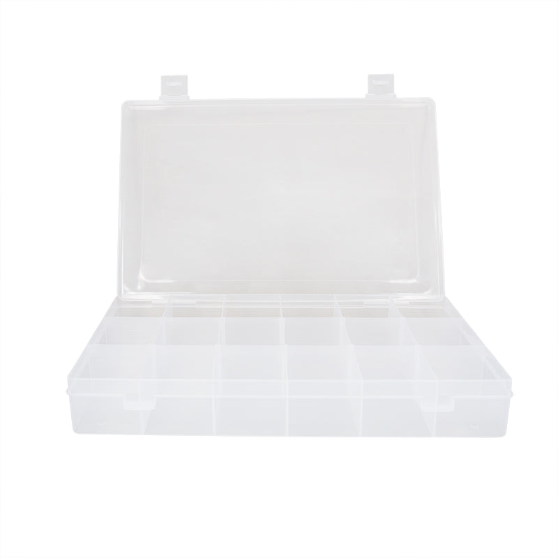 Contenedor Rectangular 18 Compartimentos 27x17cm Transparente