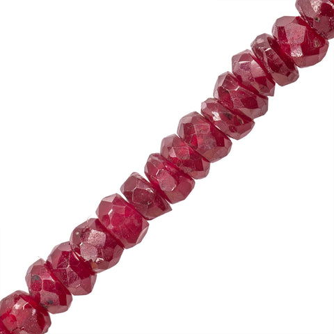 PF Rubi Natural Rondela Facetada 1-1.5x2.5-3mm Rojo
