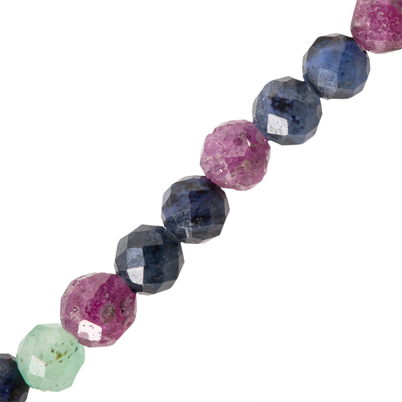 Rubi Zafiro Esmeralda Esfera Facetada 3mm Multicolor