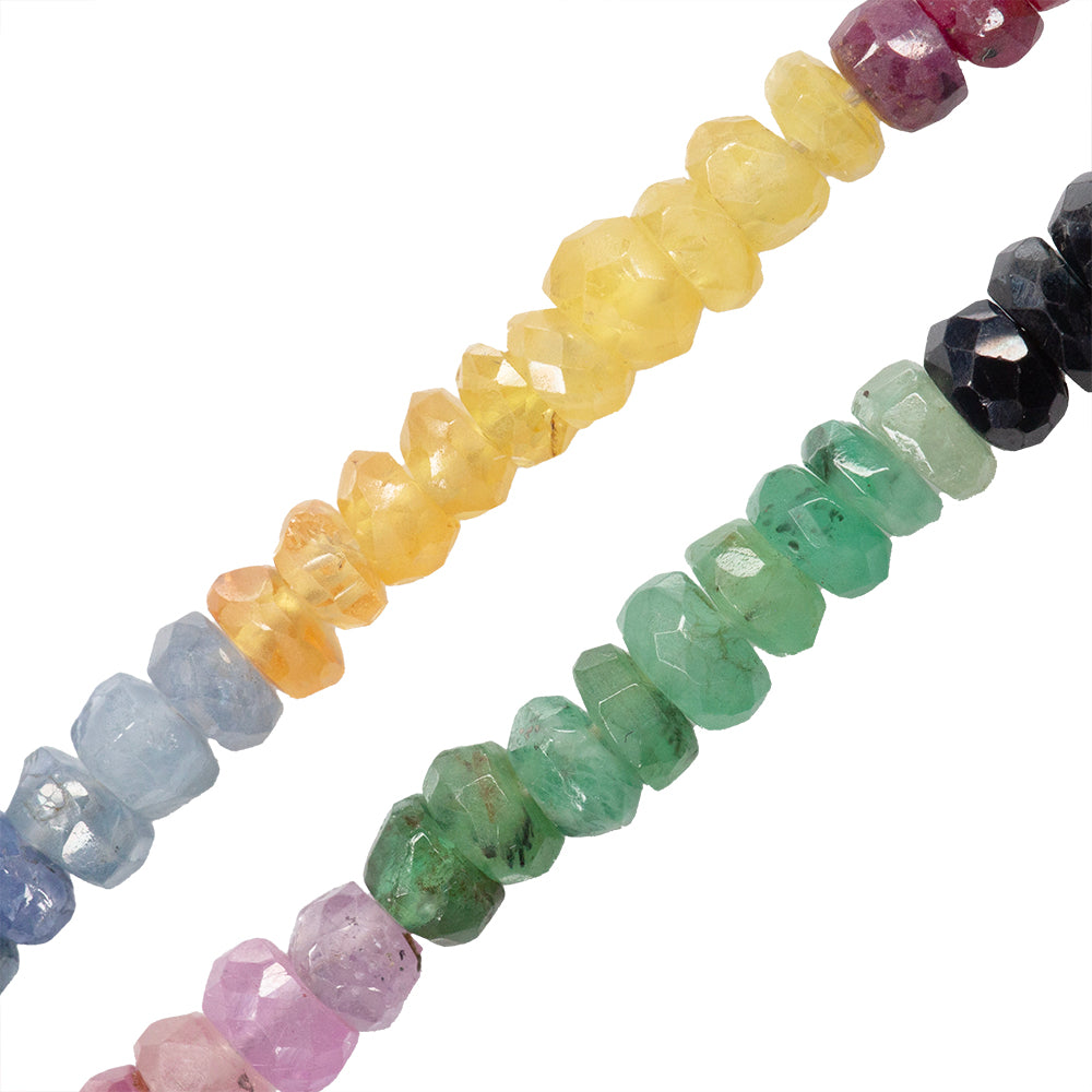 Rubi Zafiro Esmeralda Rondela Facetada 1.5x3mm Multicolor