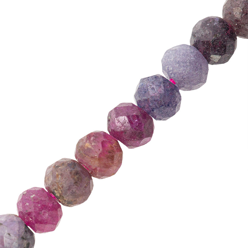 Rubi Zafiro Esmeralda Rondela Facetada 3x4mm Multicolor