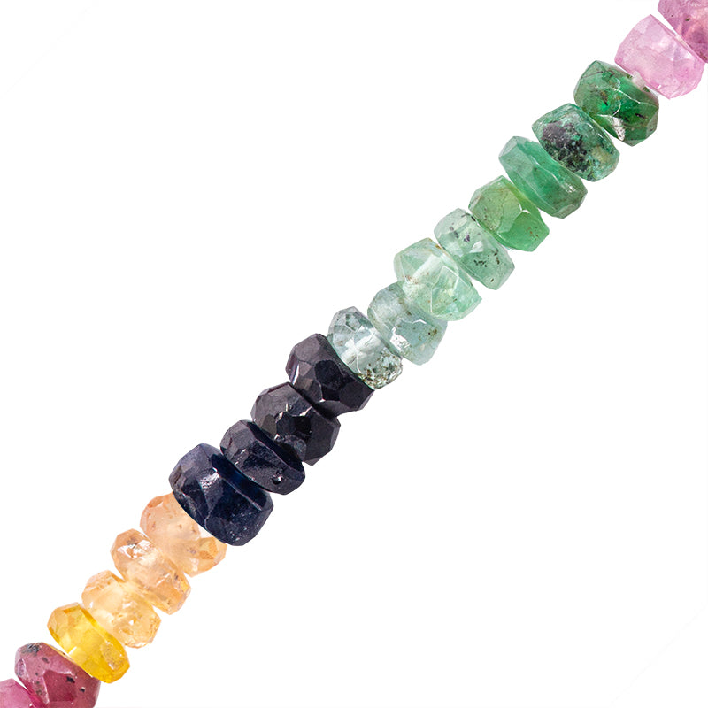 Rubi Zafiro Esmeralda Rondela Facetada 2x3mm Multicolor