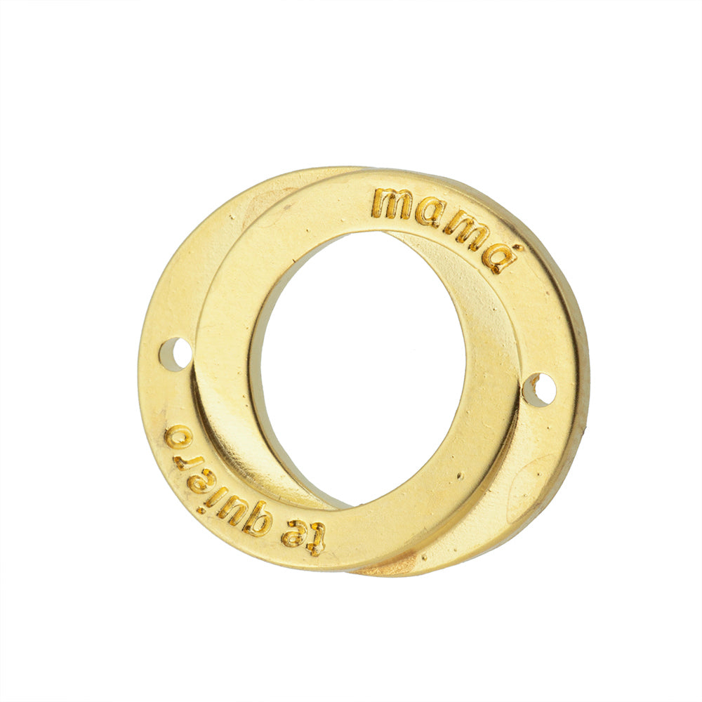 Separador Aros Te Quiero Mamá 19x17mm Dorado