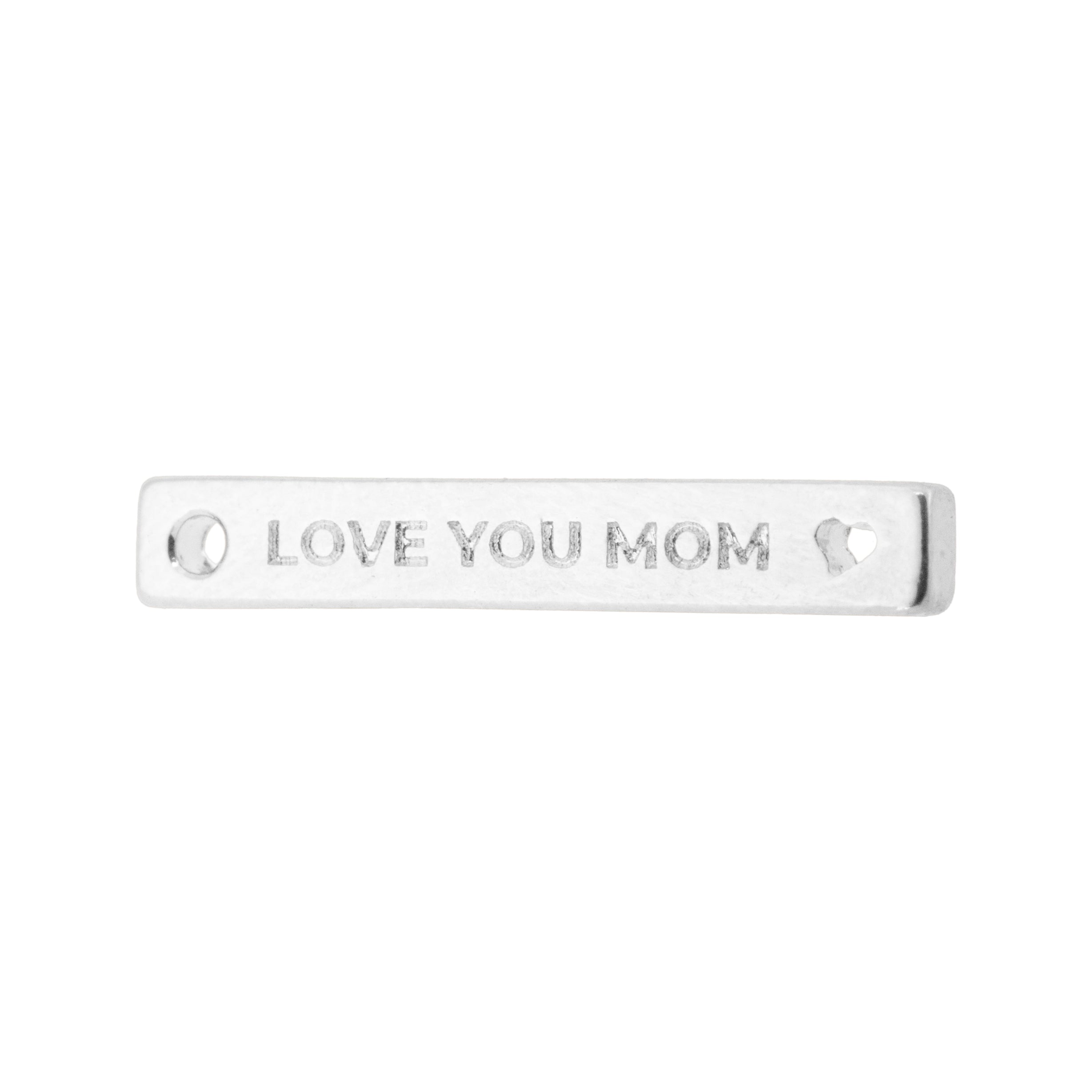 Separador Placa Love You Mom 22.7x3.4mm Níquel