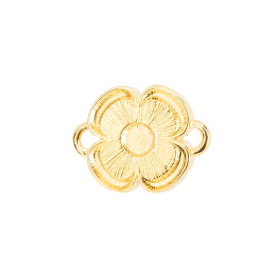 Separador Chapa Flor para Resina 18.8x14mm Dorado