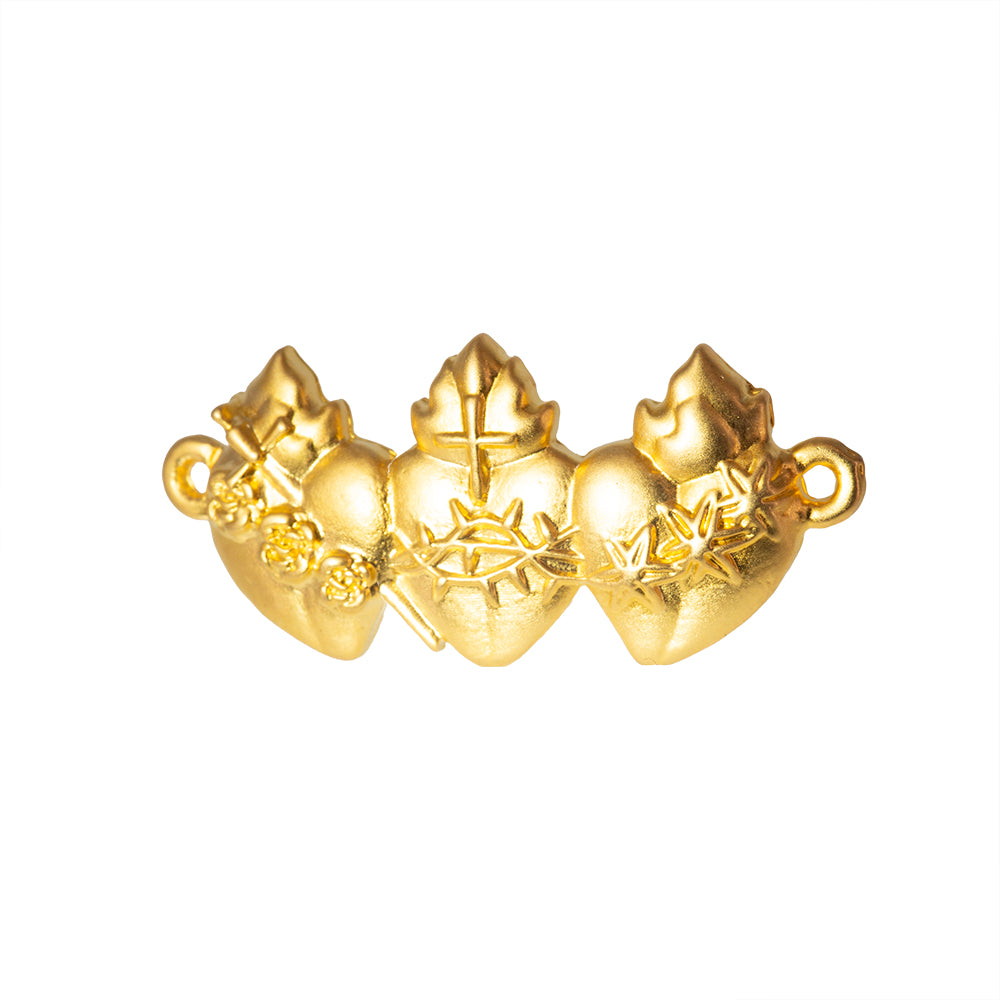 Separador Chapa de Oro Corazon Sagrada Familia 34x15.5mm Dorado Satinado