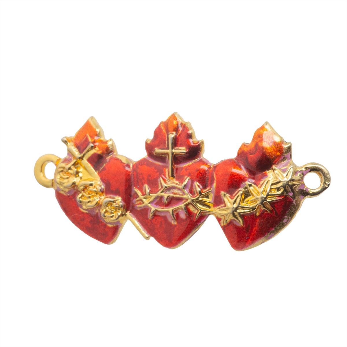Separador Corazón Sagrada Familia con Impresión 34x15.5mm Dorado