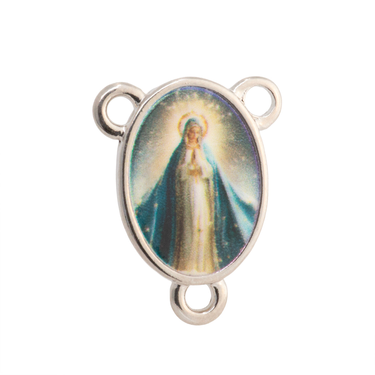 Conector Rosario Virgen con Impresión 17.5x13.5mm Níquel