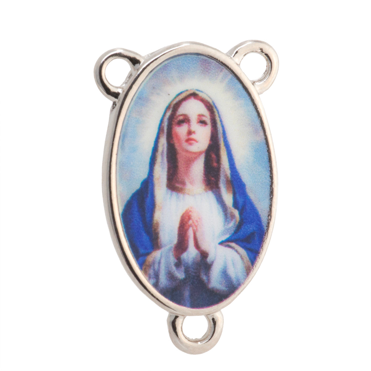 Conector Rosario Virgen con Impresión 22.5x13mm Níquel