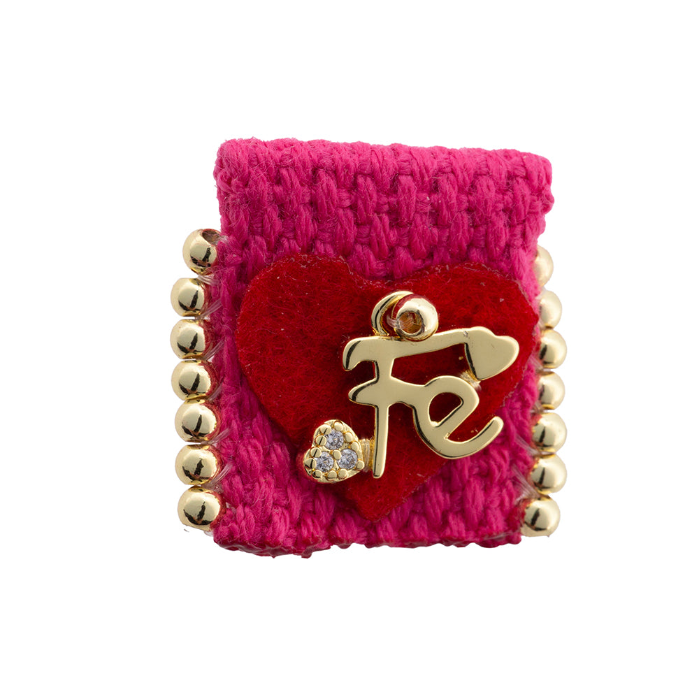 Separador Bordado Fe 25mm Fucsia