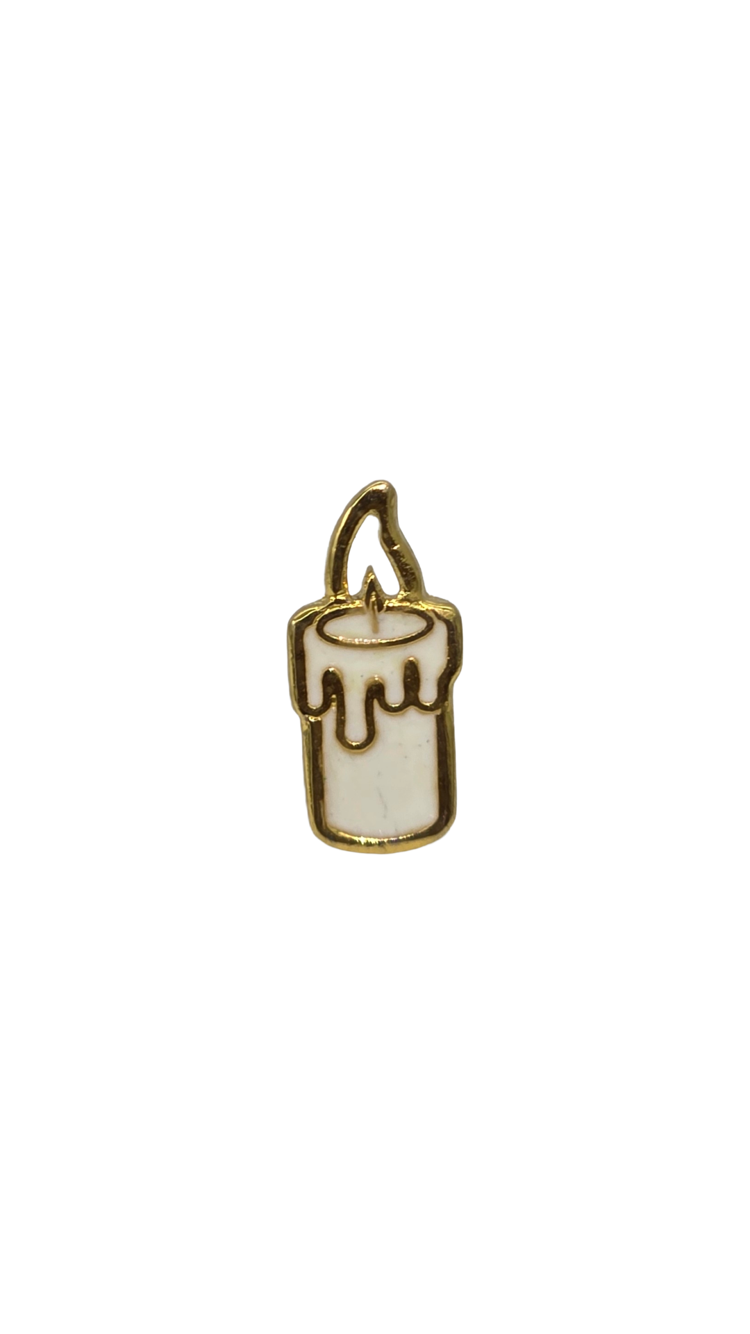 Dije Chapa Navidad Vela con Resina 18.2x8.5mm Blanco