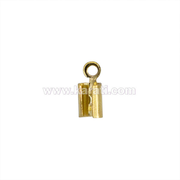 Terminal de Presion 7.5x3mm para 2mm Dorado Brillante