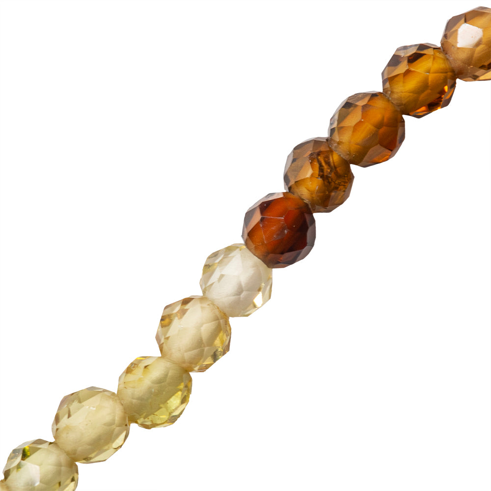 Turmalina Esfera Facetada 2mm Cafe Multicolor