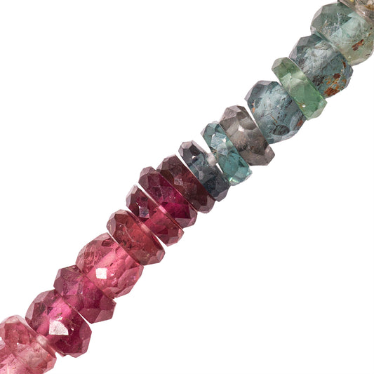 PF Turmalina Rondela Facetada Irregular 1-2x4mm AAA Multicolor
