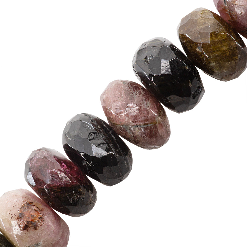 PF Turmalina Rondela Facetada 6-9x12-12.5mm Multicolor