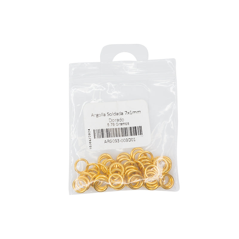 Argolla Soldada 7x7mm Dorado