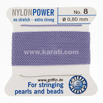 Hilo Nylon Para Perla con Aguja 0.8mm Lila